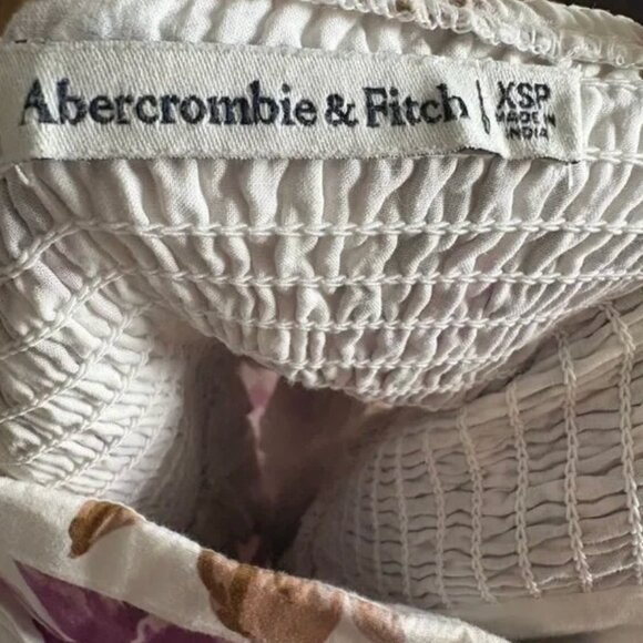 A&F Emerson Poplin Puff Sleeve Midi Square Neck Dress Cotton sz XSP Cottagecore - Picture 3 of 4